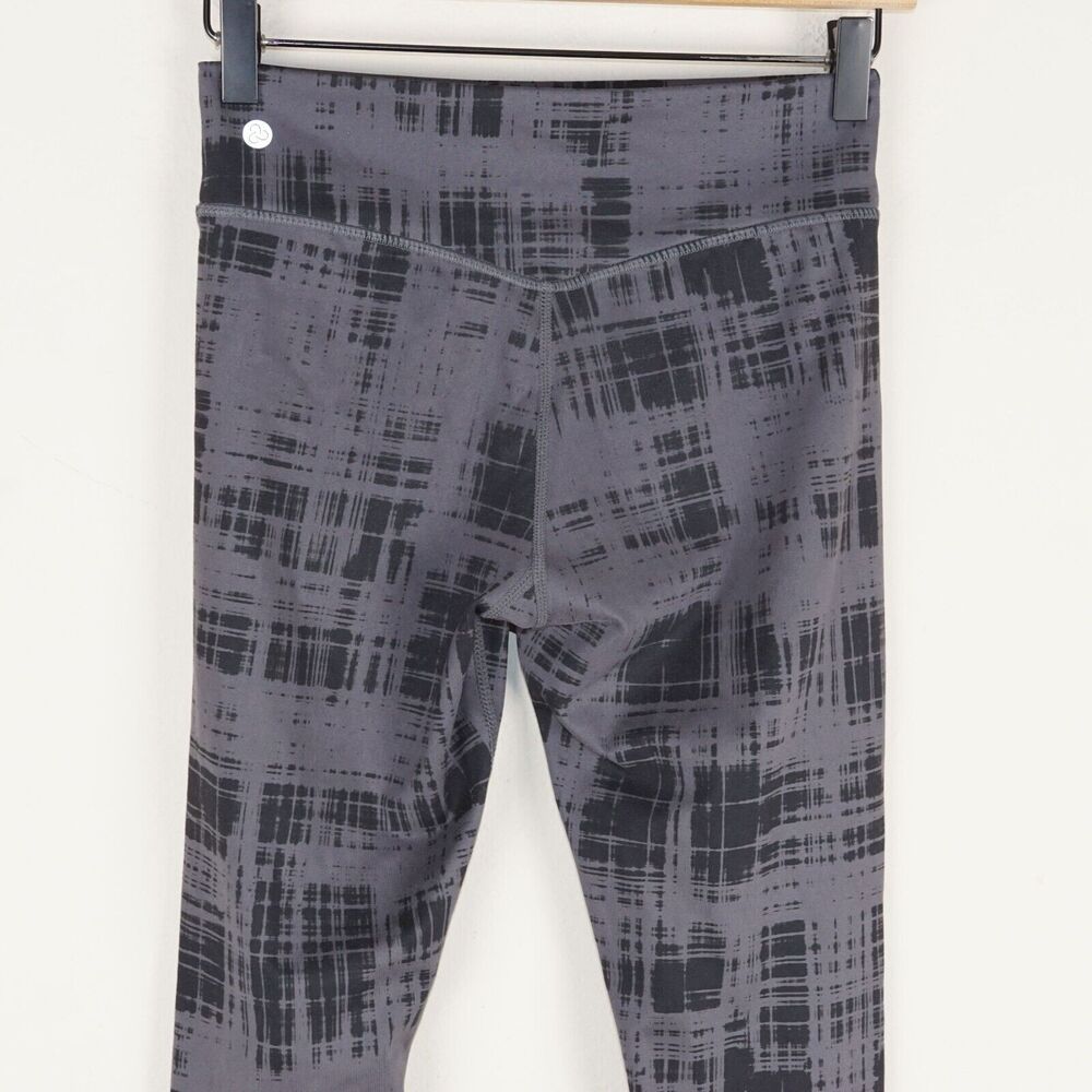 Zella Daily High Waisted Black Gray Grid Print Leggings Girls Sz XL 14/16 - Picture 4 of 11